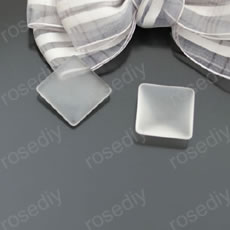 20MM正方形玻璃宝石贴片-6MM厚（磨砂白）